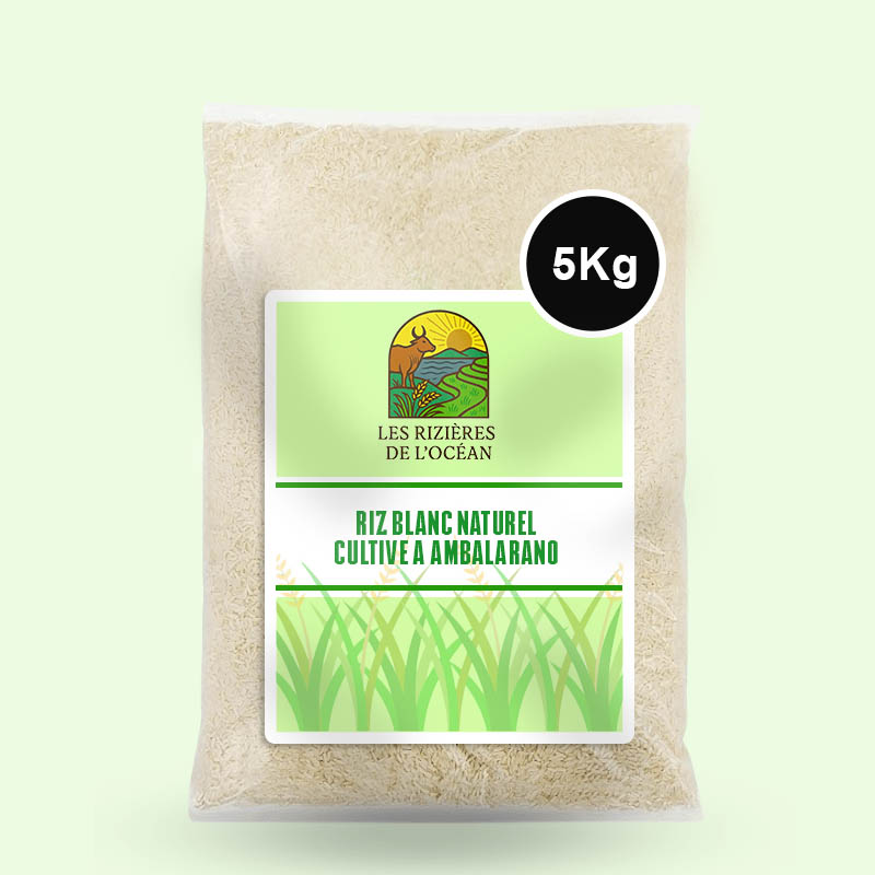 Riz Blanc Naturel – Cultivé à Ambalarano - 5Kg
